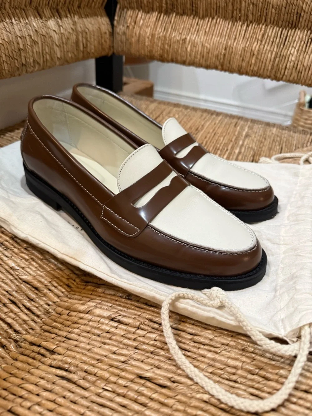 Wilde Chestnut + White Penny Loafer - Picture 2 of 5